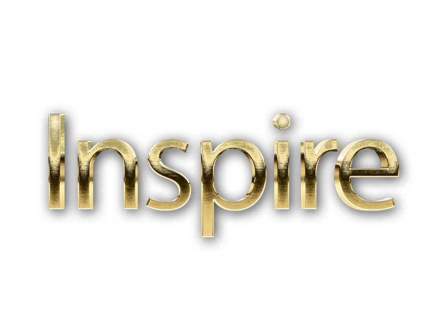 3D WORD INSPIRE gold text effects art typography PNG images free